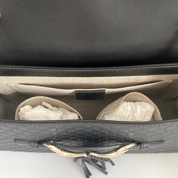 Gucci Emily Guccissima GG Logo Black Leather Shoulder Bag New - Picture 15 of 17